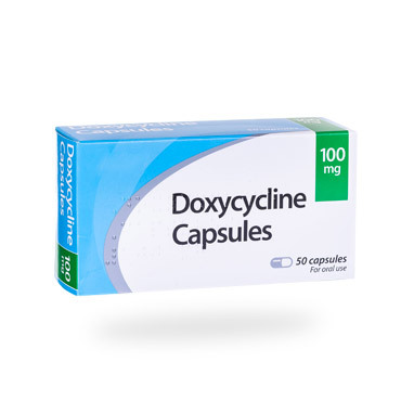 Packung von vorderansicht Doxycycline 100mg