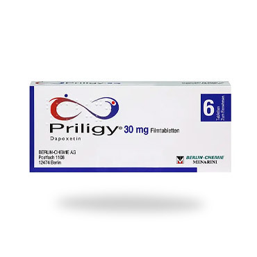 Packung von vorderansicht Priligy Dapoxetin 30mg