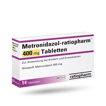 Metronidazol 400mg Packung vorderansicht
