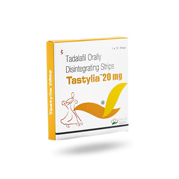 Vorderansicht von Tastylia Strips 20mg Packung